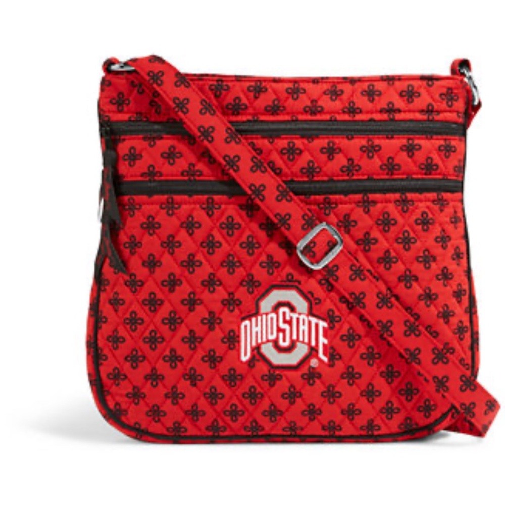 NWT Vera Bradley Ohio State Buckeyes Triple Zip Hipster In Red Black